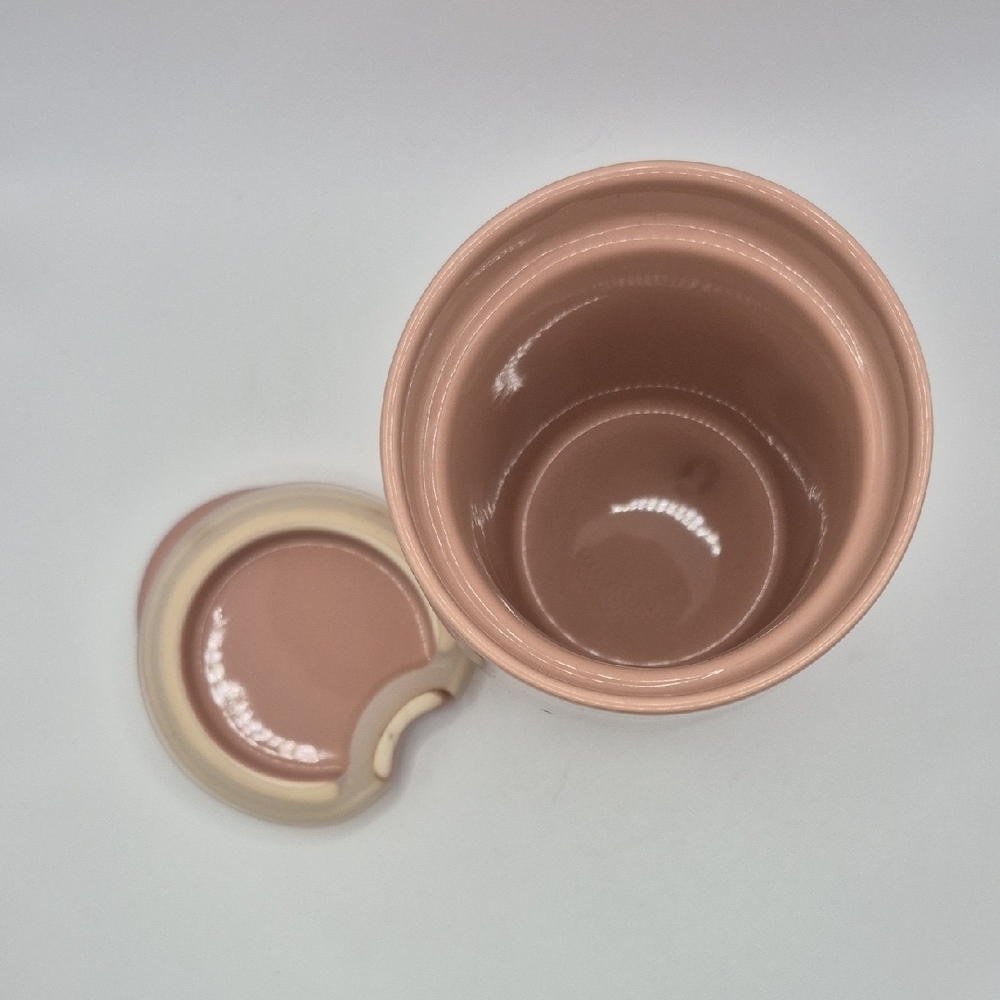 Pink Ceramic Mug with Lid - Picture 3 of 6